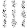 9pcs Temporary Tattoo Floral Tattoos Temporary Tattoo Stickers Butterfly Tattoos Waterproof Long-lasting Body Stickers For