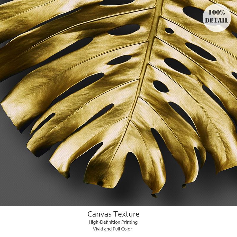 Modern Golden Leaf Poster Abstract Luxury Flower Wall Art Canvas Painting Nordic Print Wall Pictures for Living Room Decoration