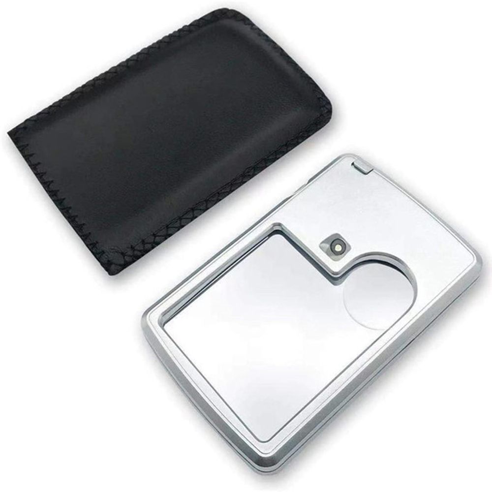 Professional Reading HD Jewelry Loupe Magnifying Glass With LED Light Card Type Magnifiers