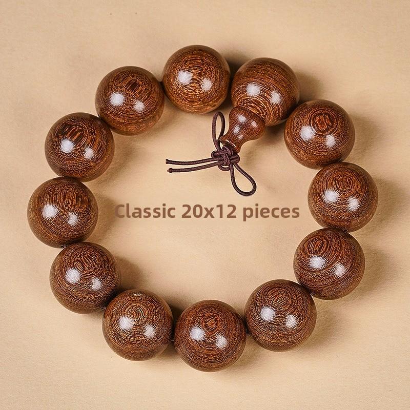 Goldenes Seiden-Sandelholz Armband 2.0 Altes Material Holz Buddha Perlen Armband für Männer und Frauen Paarschmuck Sandelholz Rosenkranz Kultureller Spielschmuck