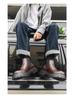 Herren Luxus Britische Chelsea Boots - Dicke Sohle, Hoher Schaft, Schwarze/Braune Leder Stiefeletten