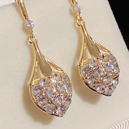 Vonzó medálos fülbevalók teljes strasszkővel, geometrikus, alkalmi