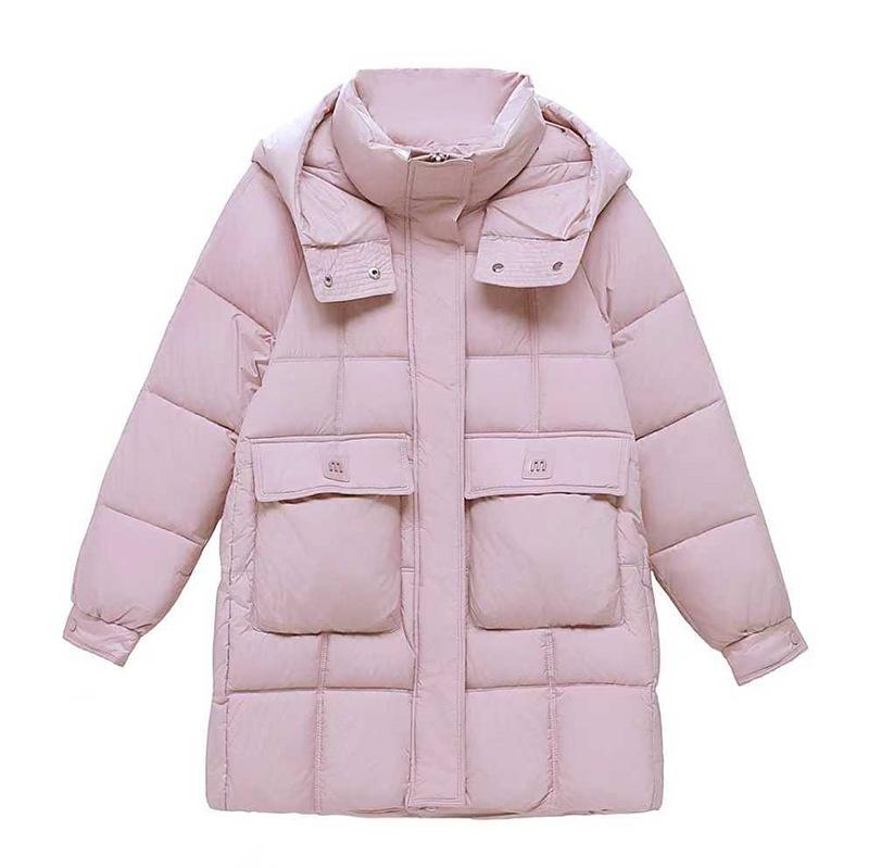 Hooded cotton clothes women's winter new small medium and long fashionable foreign style warm loose sports cotton-padded clothes
