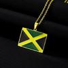 Landkarte Flagge Halskette für Frau Mann Jamaika Karte Anhänger Kette Schmuck Geschenk