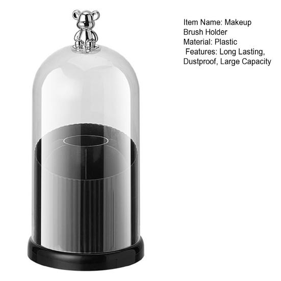 Makeup Brush Storage Bucket Large Capacity 7-Grids Design Dustproof Transparent Cosmetic Storage Box Organizer