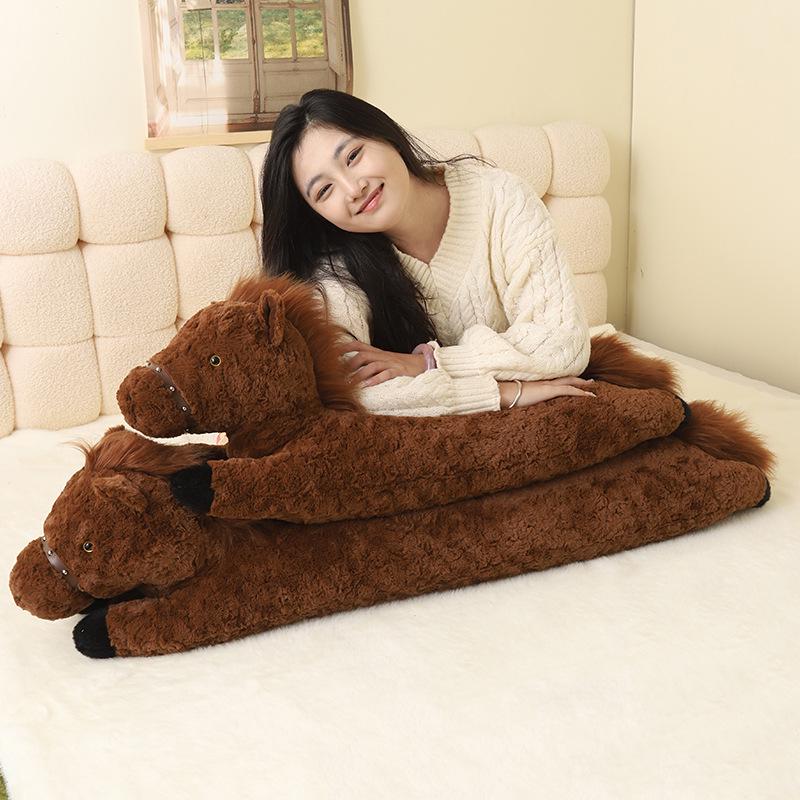 Year of the Horse Plush Cushion Doll - Sleeping Horse Hug Toy for Girls