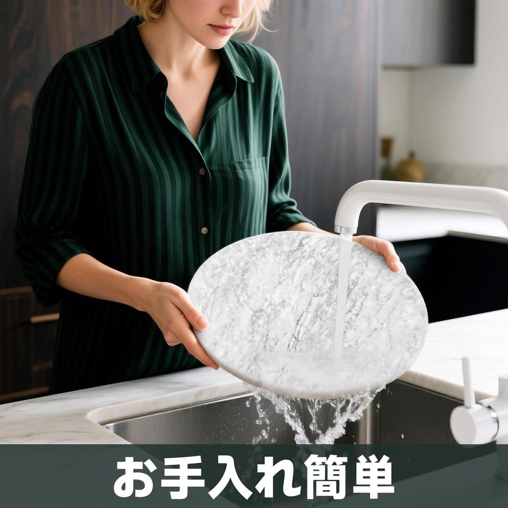 Natural marble cake turntable, 25cm in diameter, suitable for cake making and storing condiments.