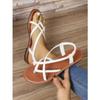 New casual sandals overalls women's shoes toe-woven flat-bottomed beach sandals women