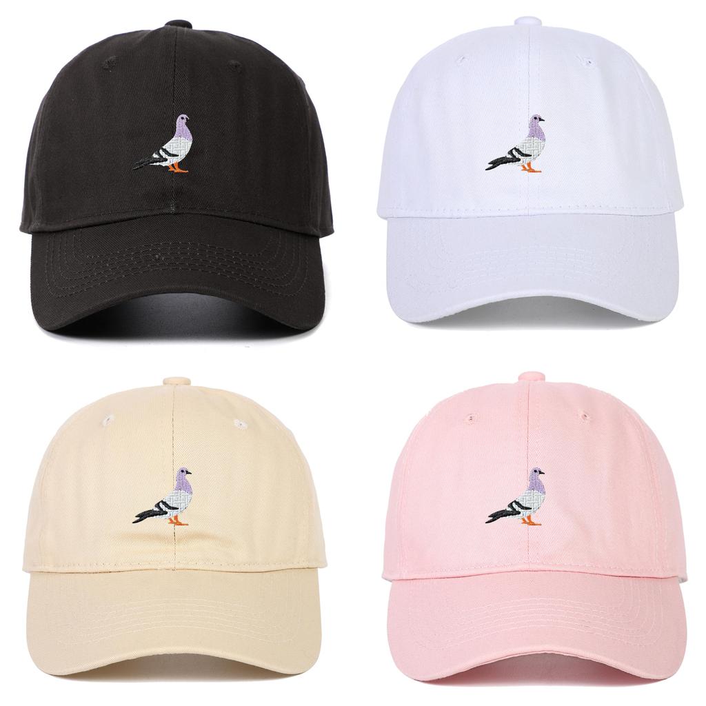 Pigeon Animal Pattern Cotton Baseball Hat With Curved Brim For Daily Use