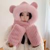 Bunny Ear Plush Hat And Scarf For Women Winter Style Cute Thick Warm Ear-Protecting Lei Feng Hat