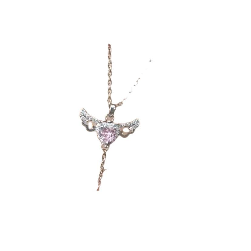 Collier Pendentif Ange Cœur de Cupidon - Cadeau Romantique Qixi pour Petite Amie