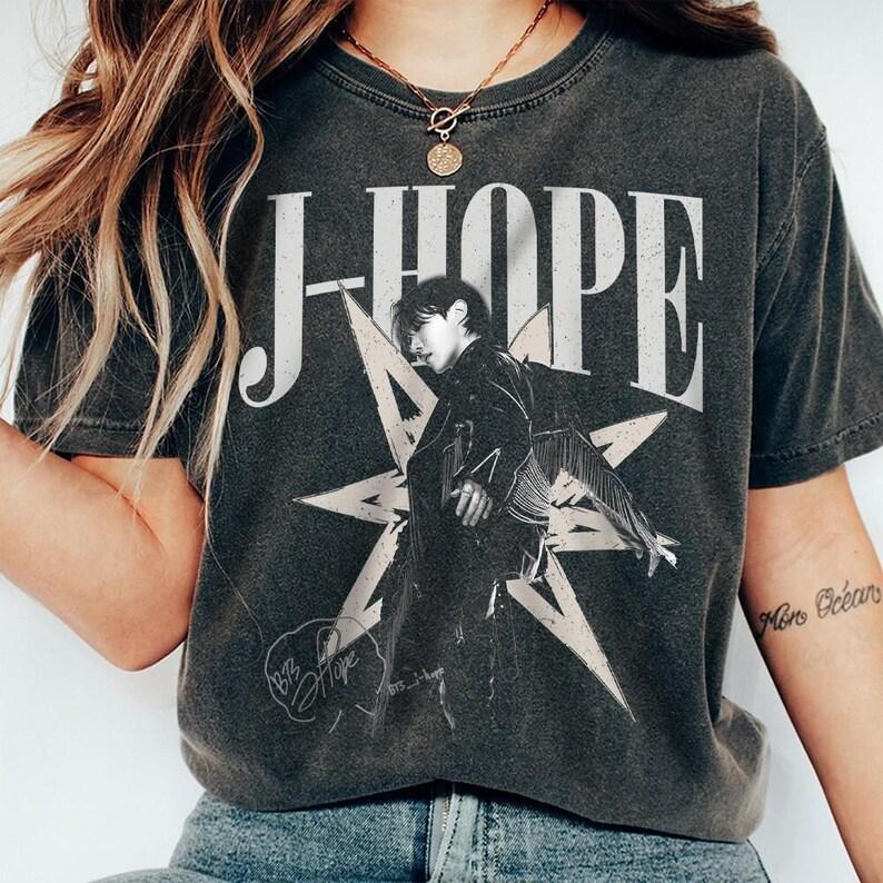 2026 Summer Fashion Trendy Men Women J Hope Kpop Arirang Album Retro 90s Shirt Hip Hop Streetwear Oversized Tshirt Short Sleeve Casual Clothing
