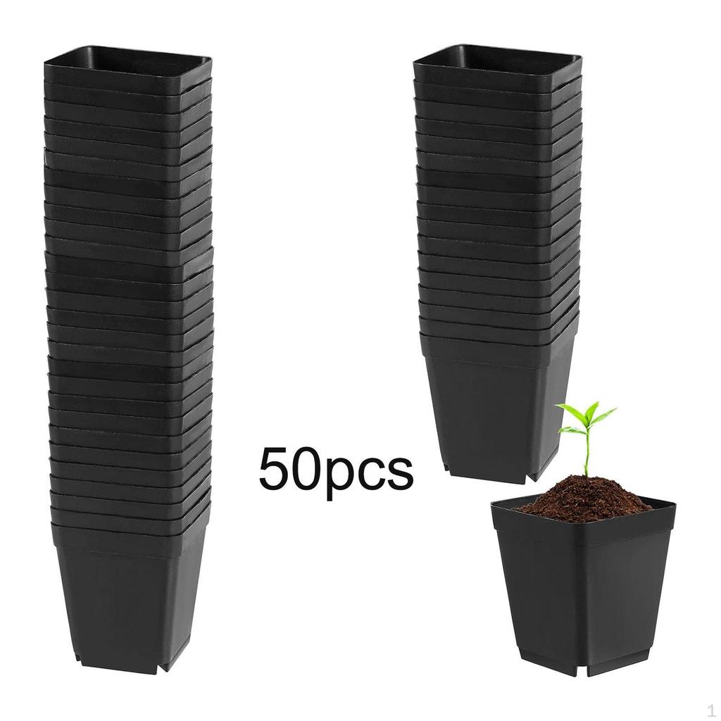 100 Bonsai Pots, Reusable Square , Flowers And with Drainage System, Suitable for Indoor Planting