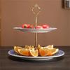 British Glaze Tableware Storage Plate Kitchen Supplies Double Layer Double Cake Fruit Plate Holiday Party Party Home Decoration