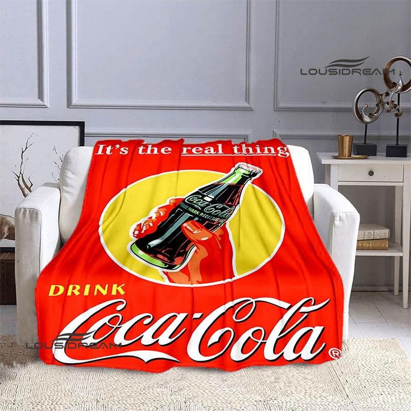 Coke logo printing blanket art decorations children's warm blankets flannel soft and comfortable blankets home travel blankets