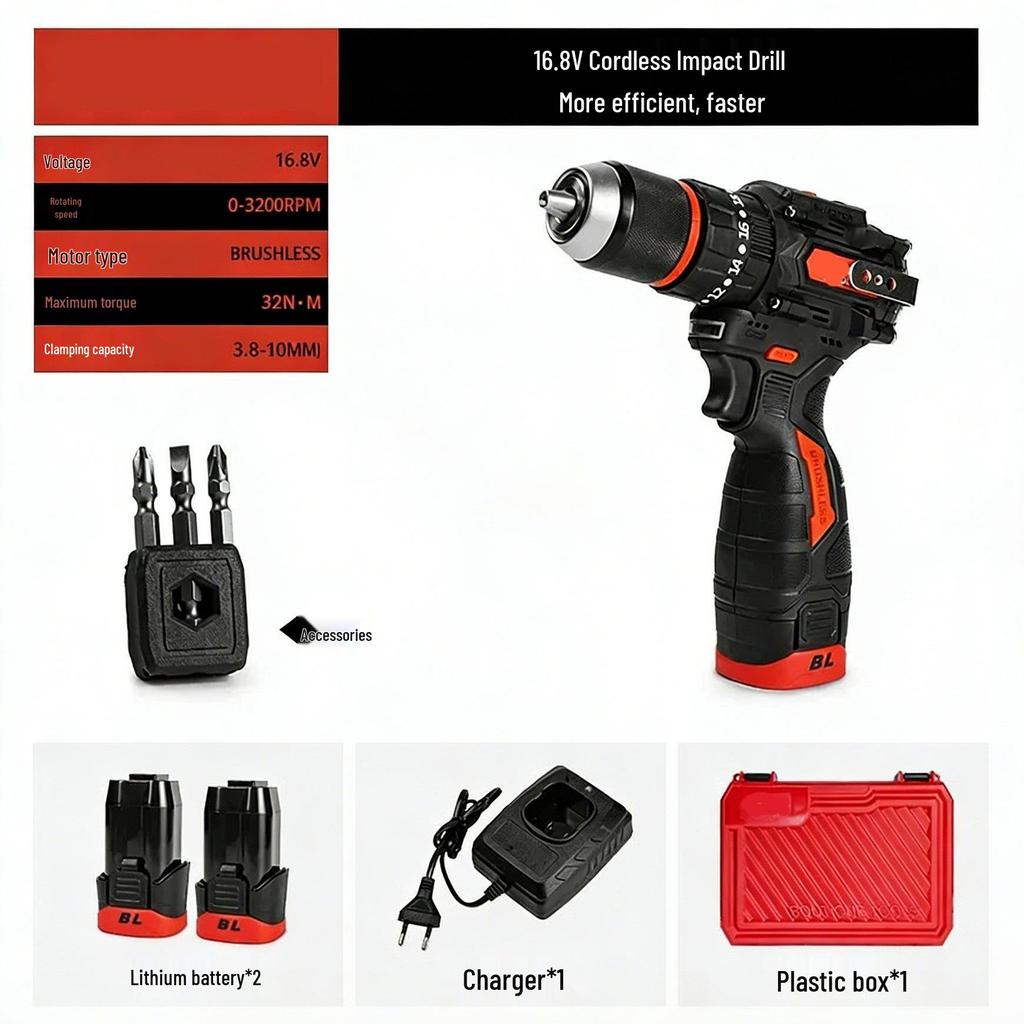 Hot Selling Lithium Battery Brushless Electric Hand Drill & Screwdriver Set
