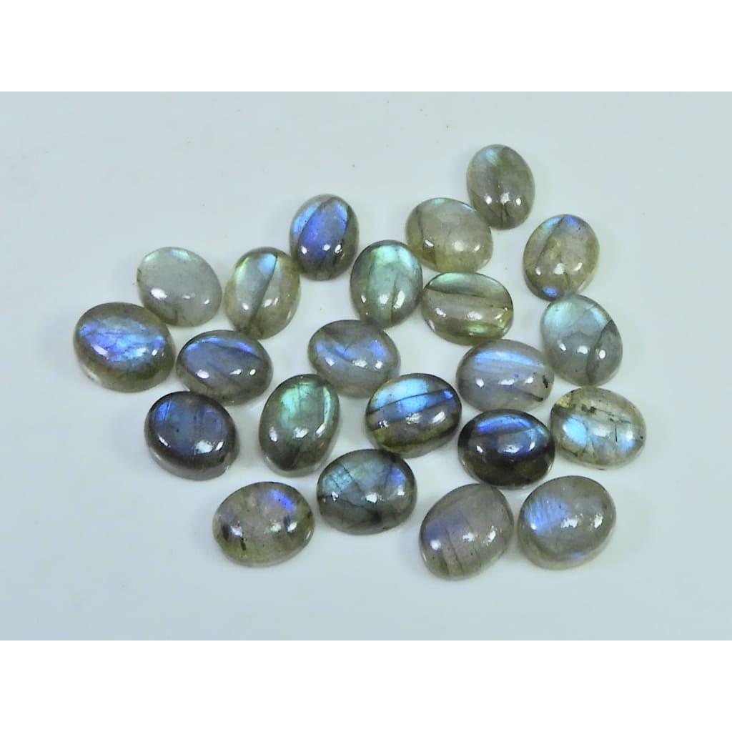 6X8-7X9MM Natural Multi Labradorite Oval Cabochon Loose Gemstone 22Pcs Lot C-1795