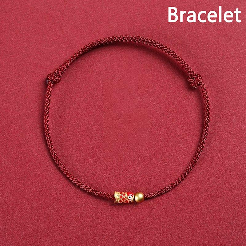 

Вишуканий щасливий червоний браслет з ниткою на щиколотці для чоловіків і жінок Коі ручної роботи плетений мотузковий браслет ювелірні вироби аксесуари подарунки