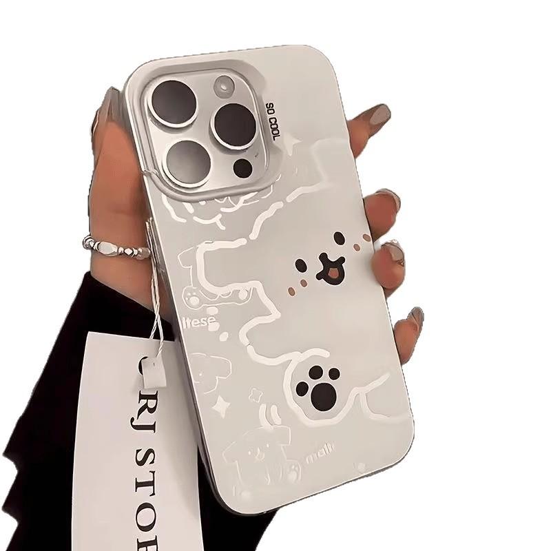 Line Puppy Is Suitable for Apple 16promax Creative iPhone13/12 Mobile Phone Case 15plus Anti-drop 11.