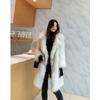 Women's New Raccoon Fur Jacket Women's Long Fox Hair Suit Collar Fur Coat Loose Casual Trench Coat