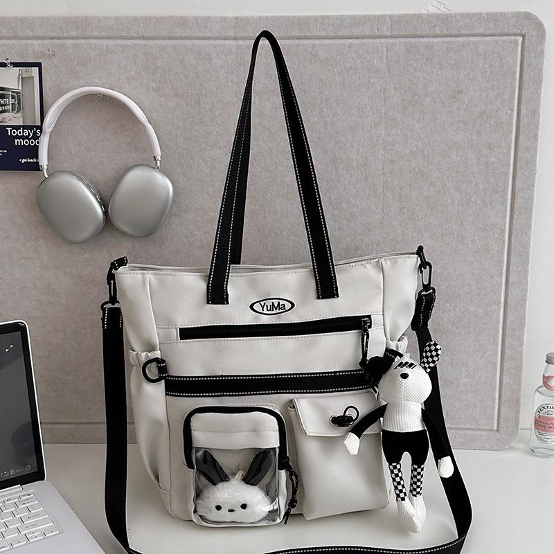 Tutorial Bag Tutorial Bag Girls Elementary School Students Junior High School Students Tote Bag Canvas One-shoulder Crossbody Bag