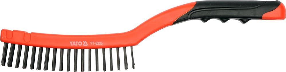 Wire brush, steel wire, 3 rows, plastic handle YT-6330 YATO