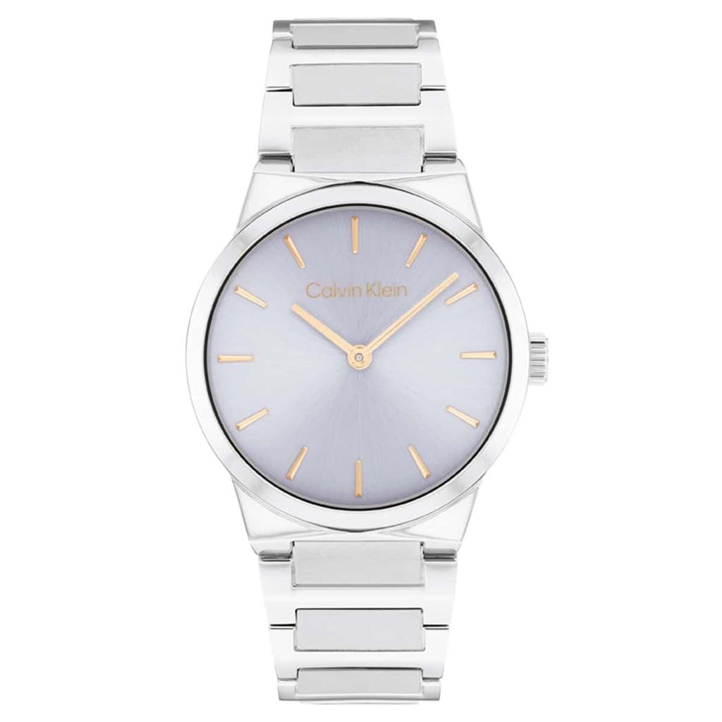 Calvin Klein LINEAR ELEGANCE Gray Stainless Steel 25100079 Women's Watch, Dial, Strap, [Official Import]