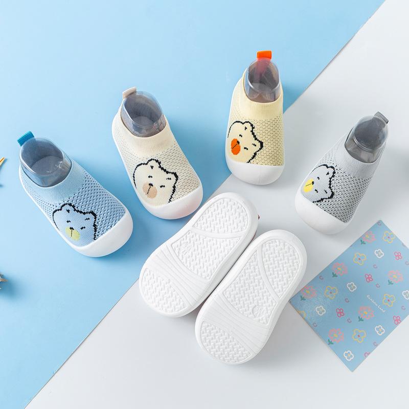 

Детские летающие тканые туфли для малышей, нескользящая мягкая подошва, дышащая сетка с рисунком из мультфильмов 13.5cm