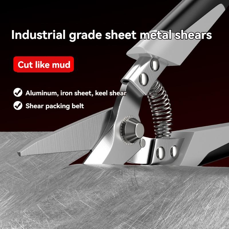 Industrial Grade High Carbon Steel Scissors with Ergonomic Handle for Multi-Purpose Cutting