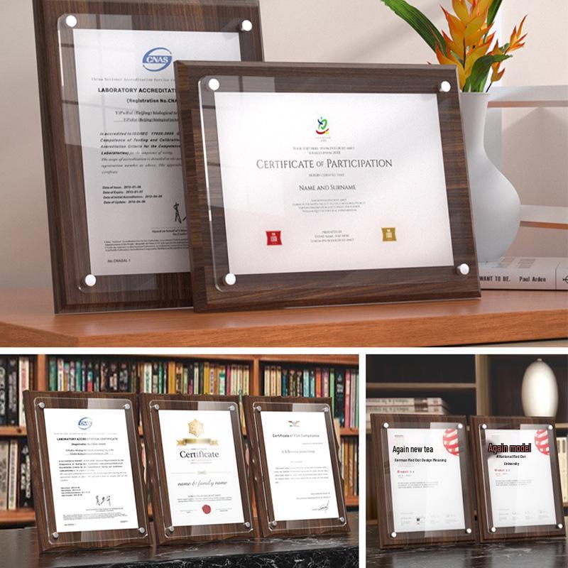 Placa de Cristal de Autorização de Agente - Certificado de Honra