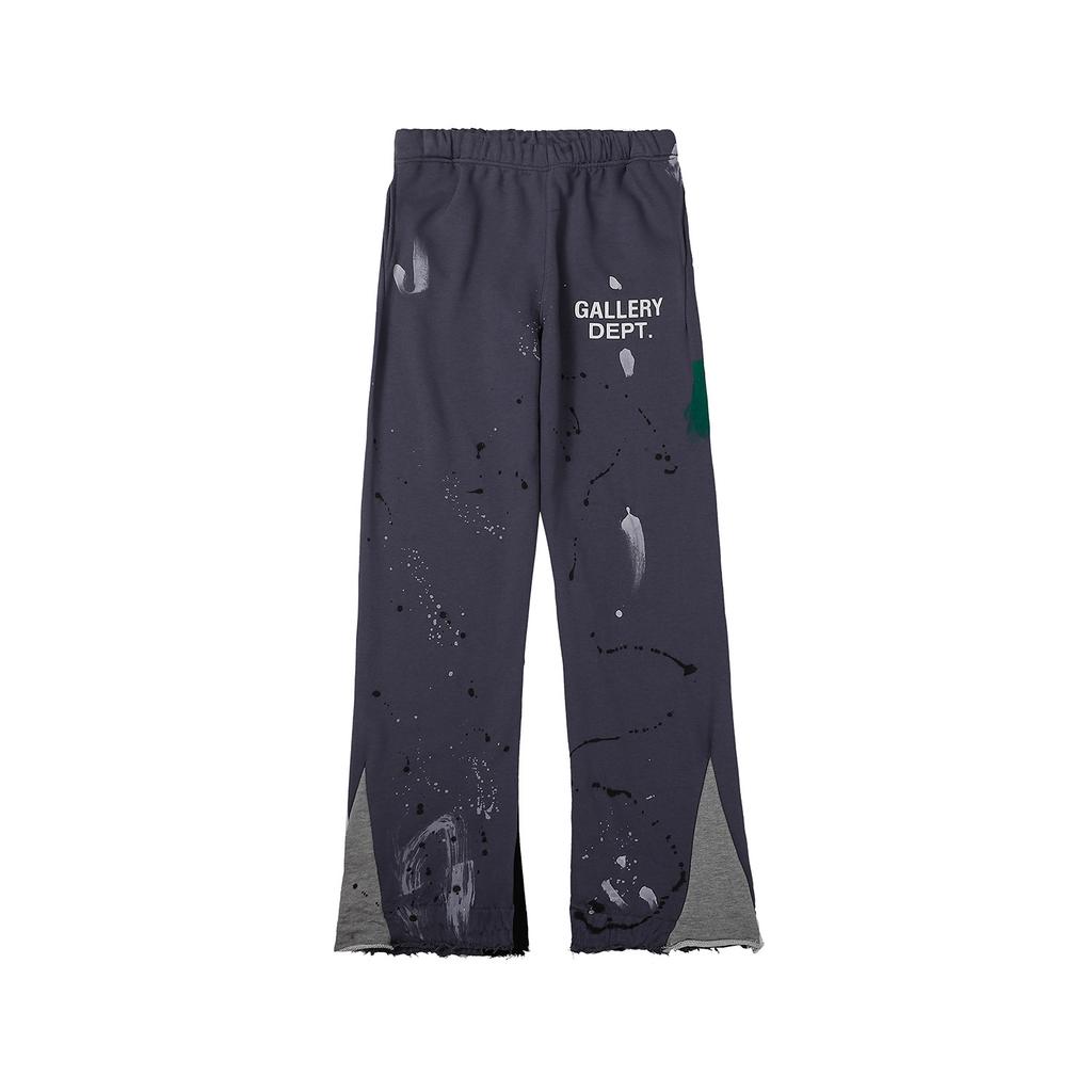 GALLERY DEPT Retro Ink-splashed Letter-printed Double-spliced Trousers Micro-flared Trousers, Men's and Women's Casual Sweatpants
