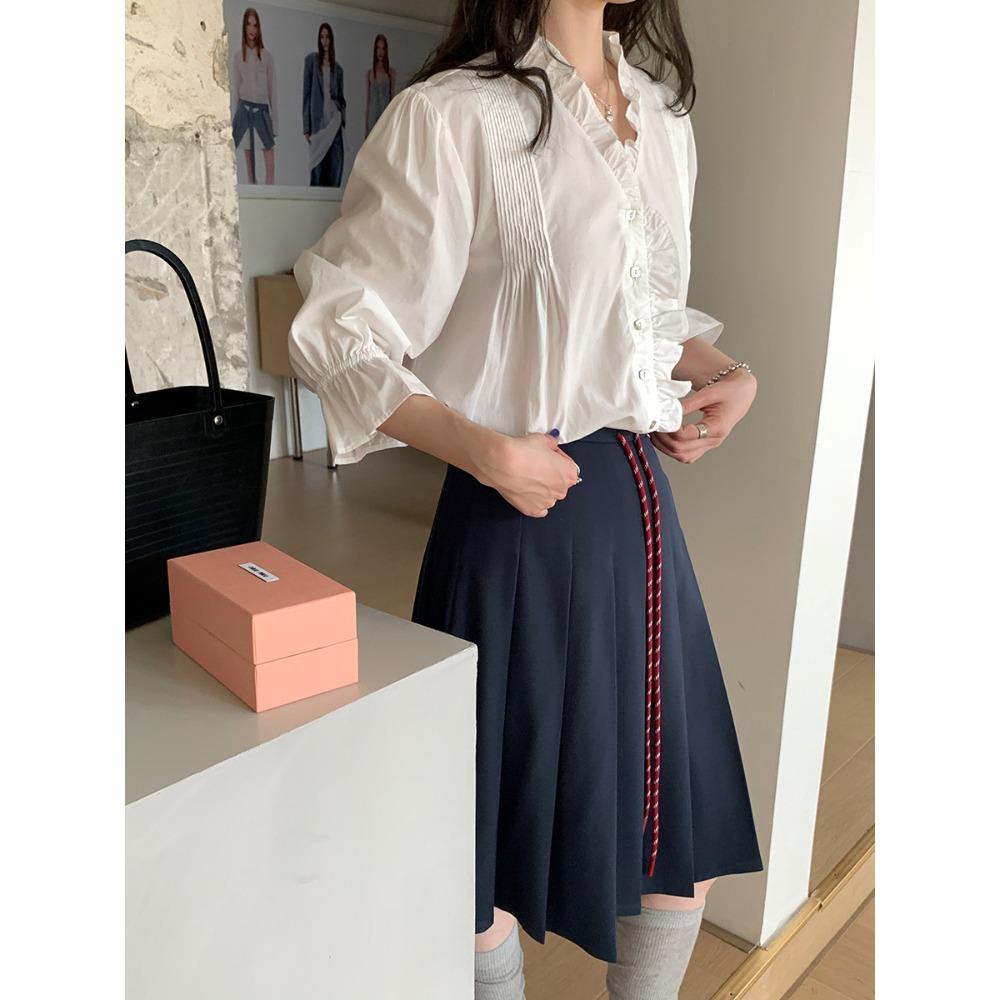 

Французская кружевная рубашка с длинным рукавом для женщин M бежевый