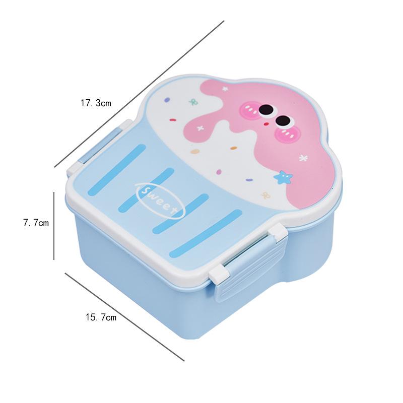 Cartoon Car Bento Lunch Box Rectangular Leakproof Plastic School Kids Portable Microwave Food Container School Child Lunch Box