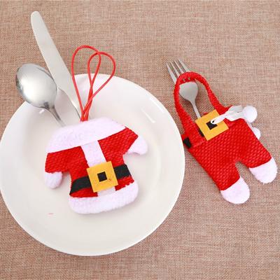 Christmas Tableware Fork Knife Packaging Tableware Holder Bags Xmas Dinner Kitchen Decor Cutlery Pouch Pocket Hanging Ornaments