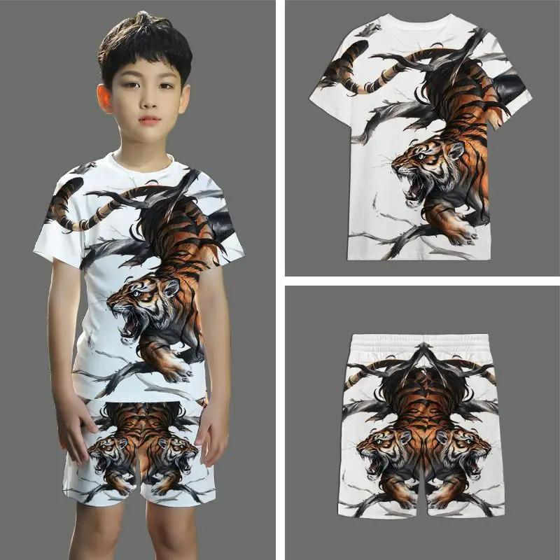 Kinder kurzarm shorts anzug 3D stereo sport anzug Student jugend und kinder shorts 2-stück set Sommer neuheit 2024