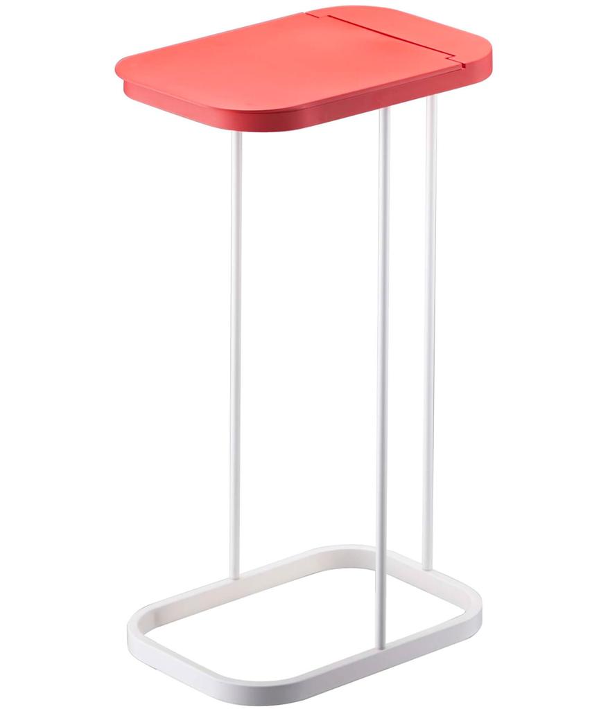Yamazaki Luce Trash Bag Holder, Red, Approx. W22 X D33 X H55cm, Easy-to-Remove Garbage Bags, 7554