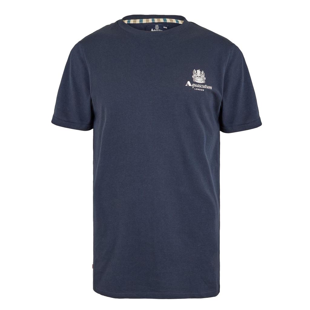 Aquascutum Mens London Chest Logo Crew Neck T-Shirt