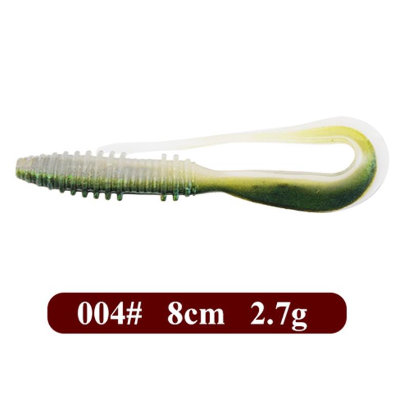 

Приманка с хвостовой нитью FTK, 8 шт., шейкер для приманки, мягкая джиг-головка, подарочные качели, вес 8 см, 2,7 г, рыболовные снасти 004