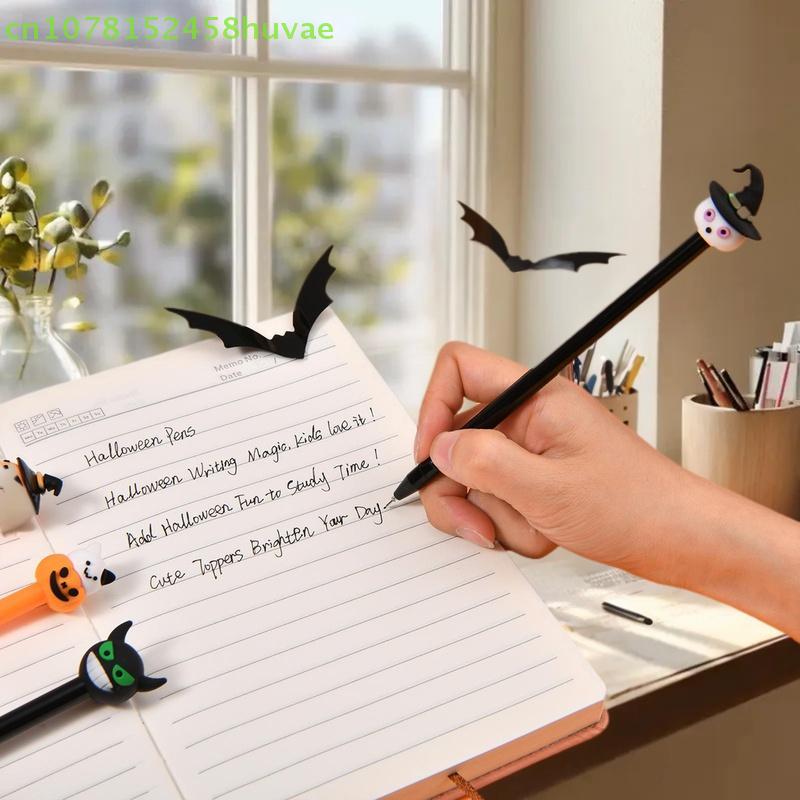 5/10/15/20 Pcs Cartoon Halloween Themed Neutral Pen Cute Pumpkin Bat Ghost Shape Gel Pen Student Stationery School Supplies