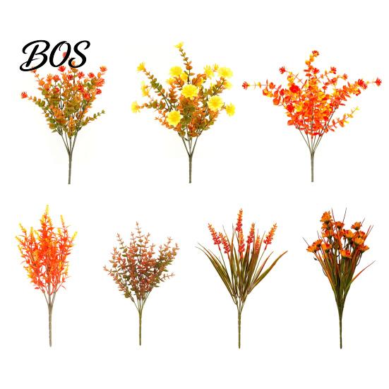 Long Lasting Fake Plants Fall Artificial Flower with Eucalyptus Leaf, Lifelike Faux Plants, Decorative UV Resistant for Autumn Thanksgiving