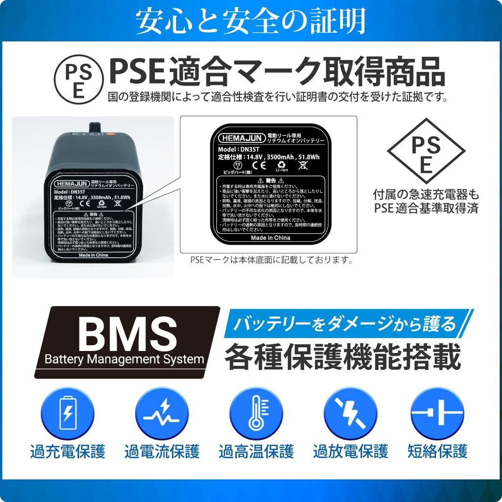 HEMAJUN 3500mAh Battery for Electric Compatible with Daiwa and Shimano Electric with Battery Level LED Fast and Dedicated Pouch Lithium-Ion Reels,