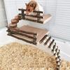 Hamster Wood Playground Platform with Ladder Stairs Chew Toy for Rat Gerbil