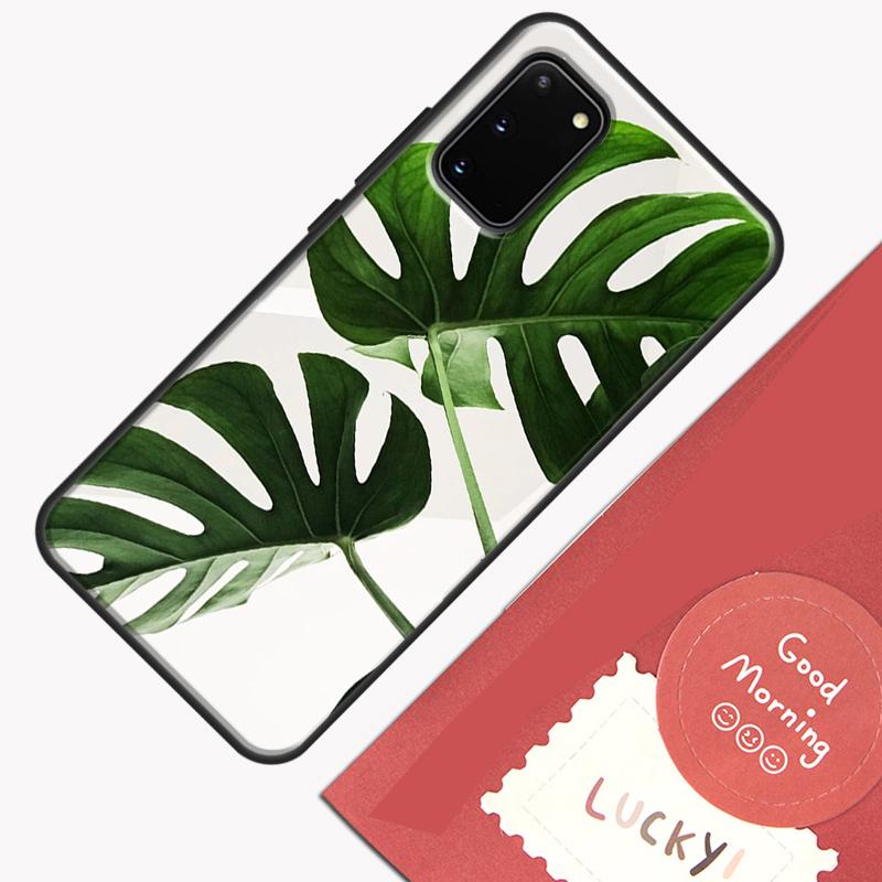 Leaves Monstera Green Phone Case For Samsung Galaxy S24 S26 Ultra S20 S21 S22 S23 S25 Plus S10 S25 FE Cover Shell