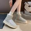Fashion Women's New Winter Thick Soled Snow Boots Round Head Suede Rhinestone Anti-slip Wear-resistant Short Boots