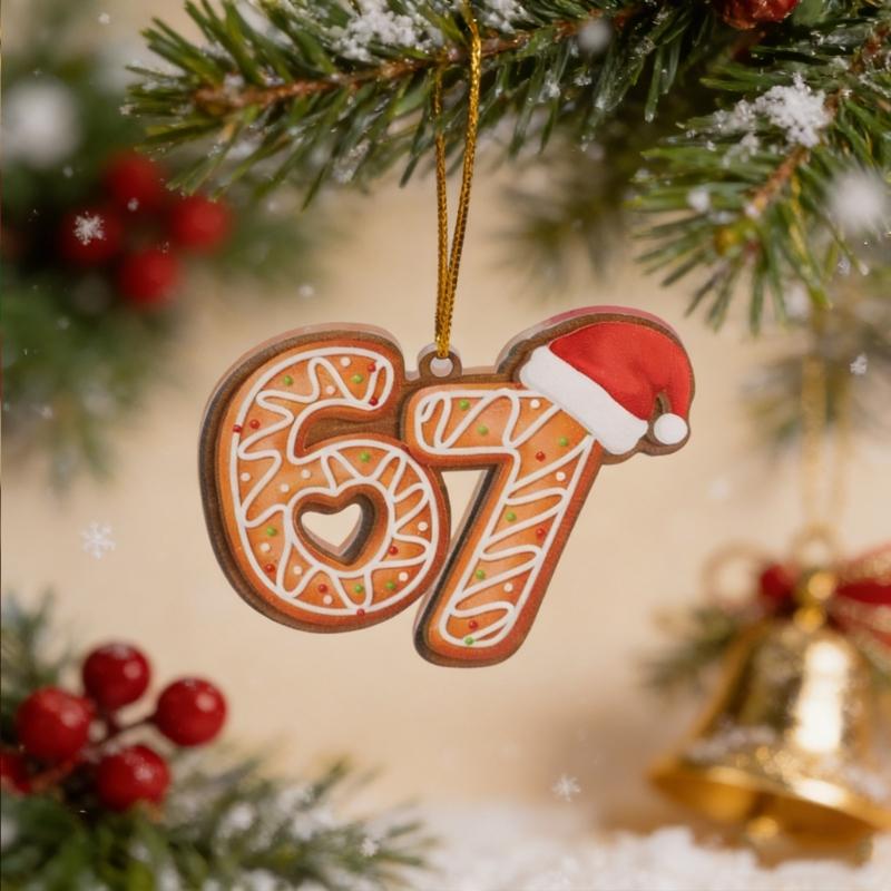 Ornamento Acrílico Pendurado Temático Engraçado 67 Decoração de Árvore de Natal Decorativa Presente Único Para Amigo Adulto