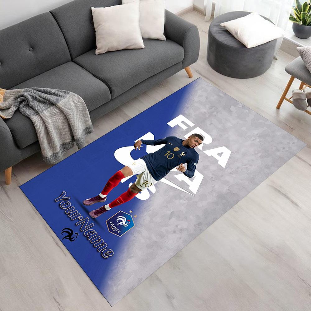 Mbappe Customize Your Name Area Rug Suitable for Study room Playrooms Foyer Balcony Anti-slip Rug Anime Office Decor Perfect Gift for Friends & Family