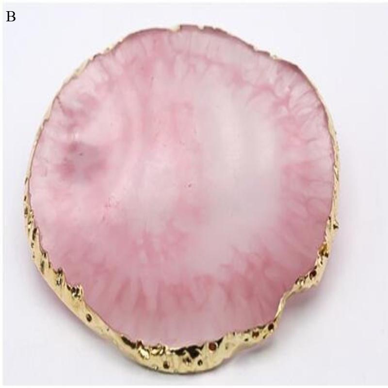 1Pc Exclusive Nail Resin Palette Gold Edge Agate Flakes Nail Painting Color Palette Nail Display Board Tools