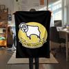 Derby County FC Logo Printed Flannel Blanket, Soft Throw for Bedroom Sofa, Washable,soccer Fan Merchandise, Great Gift.