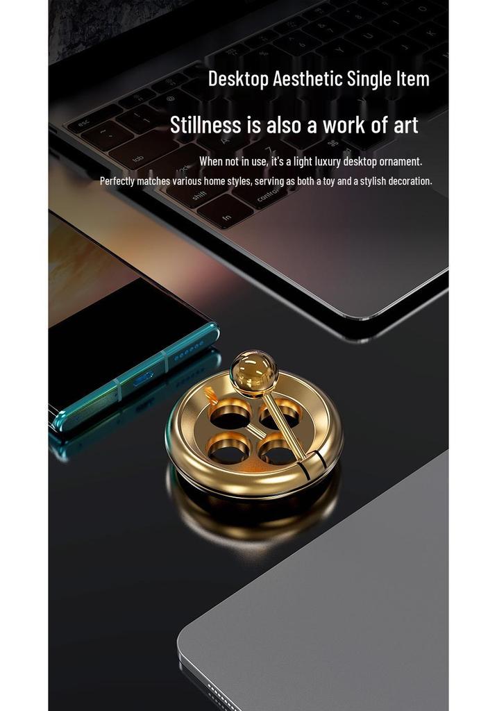 Metal Fingertip Spinner: Four-Hole Rotating Stress Reliever for Desk and Office