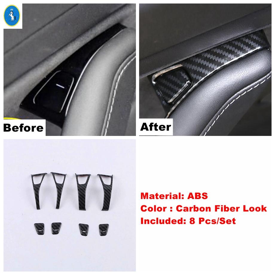 Lift Button Steering Wheel Read Lamps Air AC Panel Cover Trim For Tesla Model Y Carbon Fiber Interior Refit Accessorie